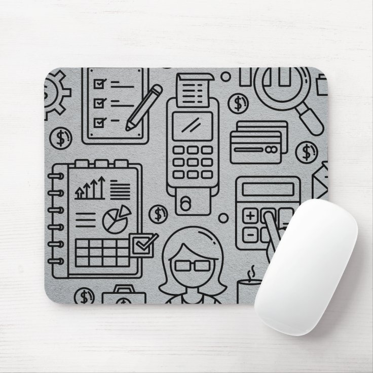 Accounting Illustrations Mouse Pad Zazzle