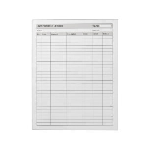 Accounting Income Expense Ledger  Notepad