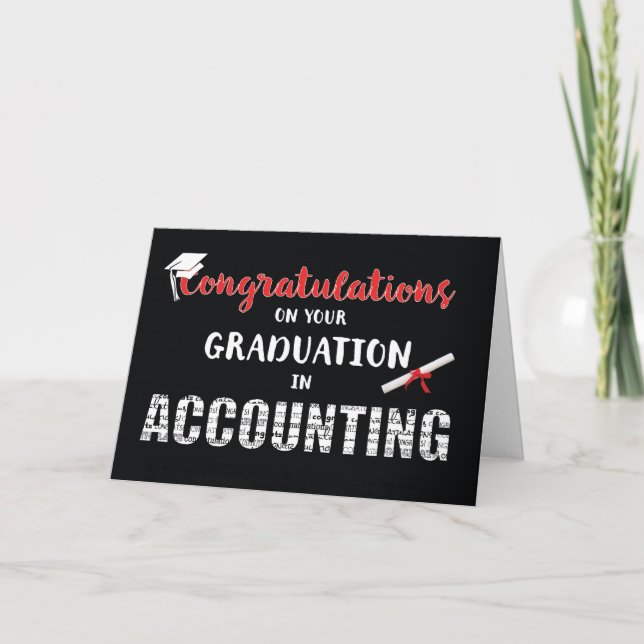 Accounting Internship Congratulations, Bold Words Card (Front)