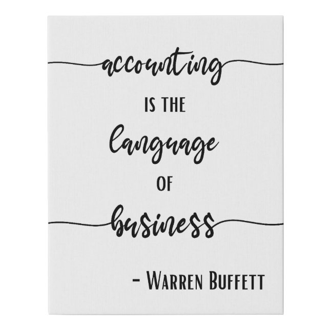 Accounting Language of Business Faux Canvas Print (Front)