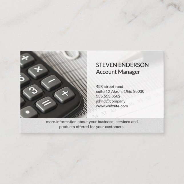 Accounting | Money Management | Calculator Business Card (Front)