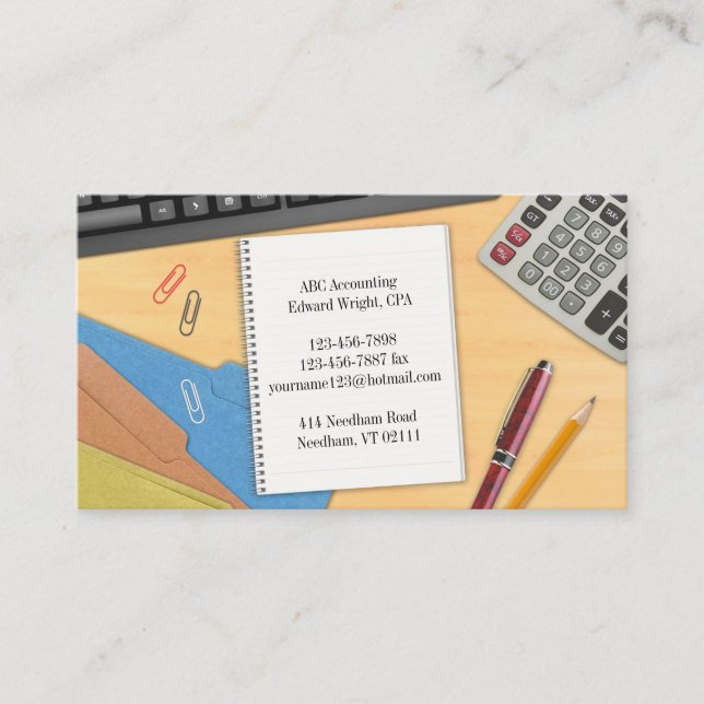 Accounting Office Business Card Template (Front)