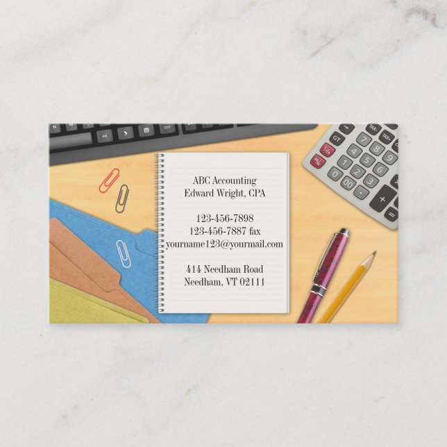Accounting Office Business Card Template  (Front)