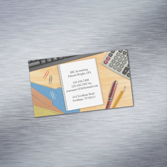 Accounting Office Desk Business Card Magnet (In Situ)