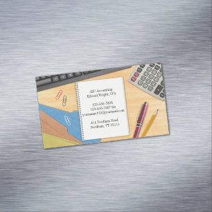 Accounting Office Desk Business Card Magnet