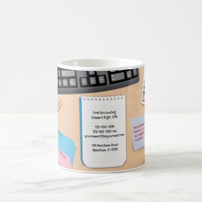 Accounting Office Desk Business Mug Template (Center)