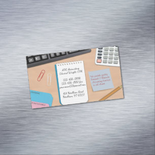 Accounting Office Work Business Card Magnet
