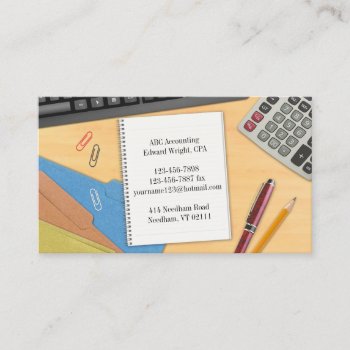 Accounting Office Work Desk Business Card by all_items at Zazzle