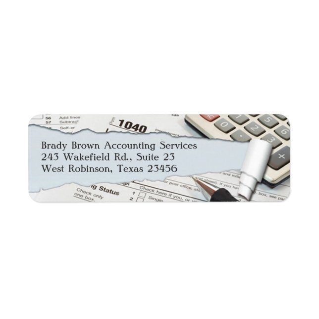 Accounting Return Address Label (Front)