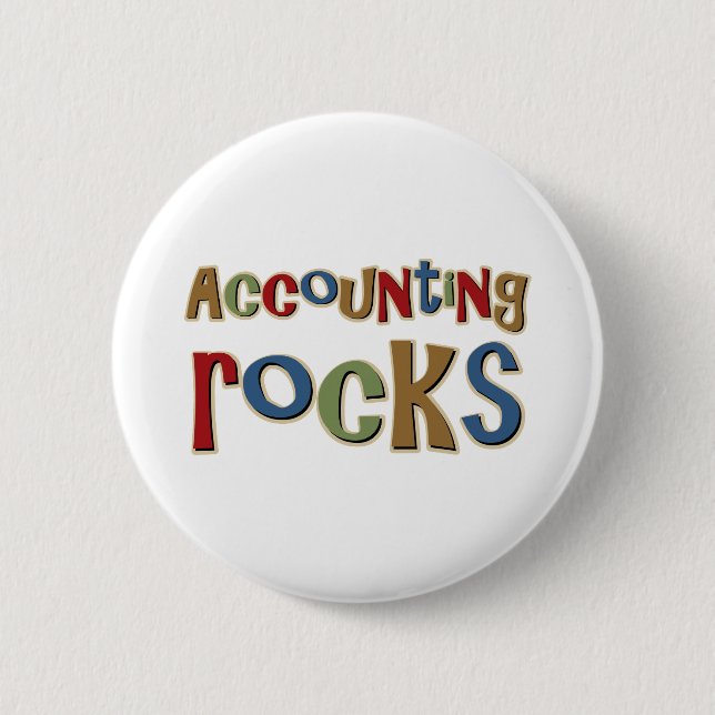 Accounting Rocks Pinback Button (Front)