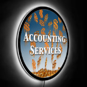 Accounting Services Business LED Sign (Angle)