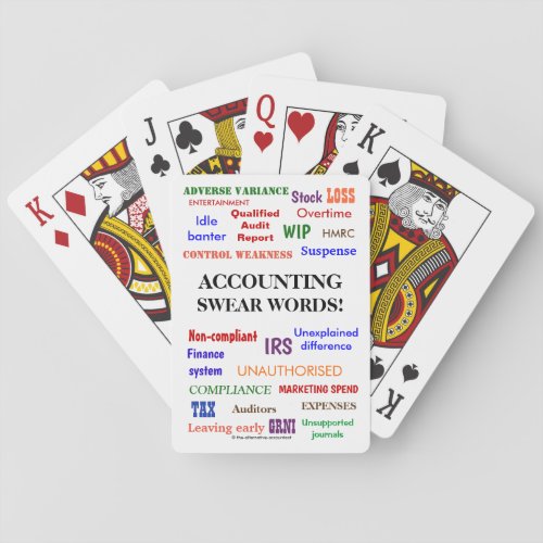 Accounting Swear Words Accountant Gift Idea Playing Cards