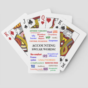 Accounting Swear Words Accountant Gift Idea Poker Cards