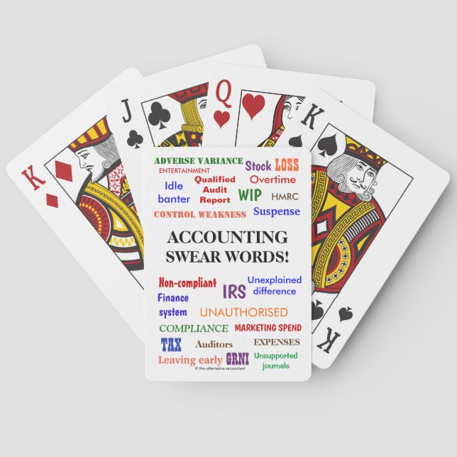 Accounting Swear Words Accountant Gift Idea Poker Cards (Back)
