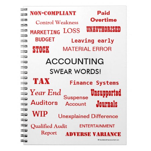 Accounting Swear Words Accountant Joke Gift Idea Notebook