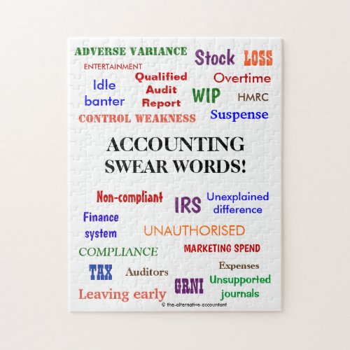Accounting Swear Words Accountant Joke Gift Jigsaw Puzzle