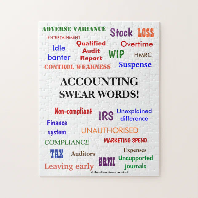 Accounting Swear Words Accountant Joke Gift Jigsaw Puzzle | Zazzle