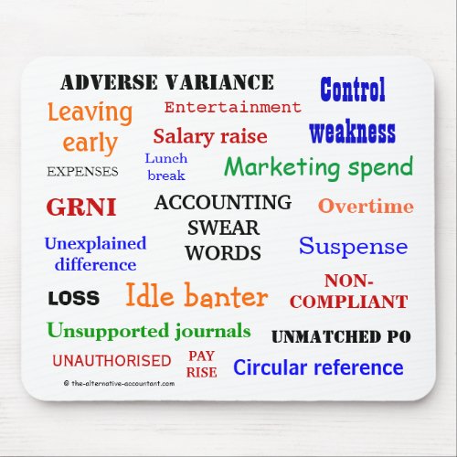 ACCOUNTING SWEAR WORDS _ Accounting Expletives Mouse Pad