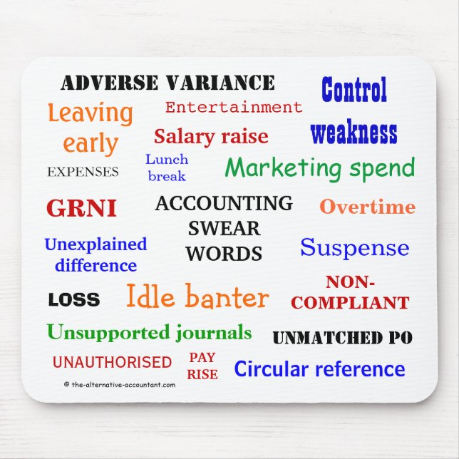 ACCOUNTING SWEAR WORDS Annoying Funny Accountant Mouse Pad (Front)