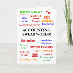 Accounting Swear Words! Birthday Card