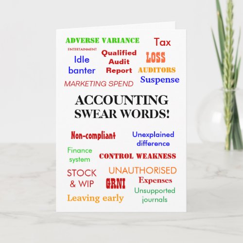 Accounting Swear Words Birthday Card