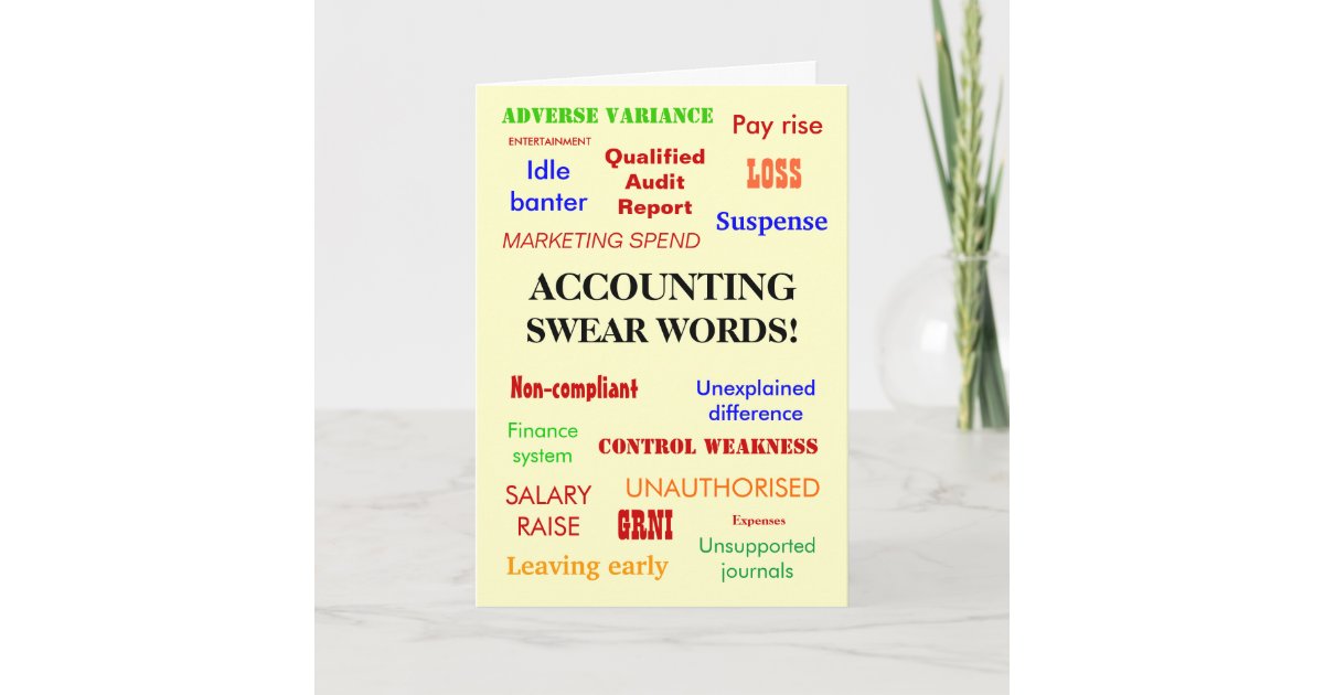 Accounting Swear Words Birthday Card Zazzle 