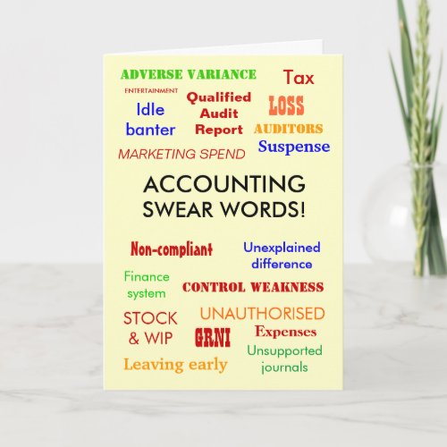 Accounting Swear Words Birthday Card