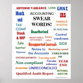 ACCOUNTING SWEAR WORDS Finance Office Humor Poster