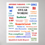 Accounting Swear Words Finance Office Humor Poster at Zazzle
