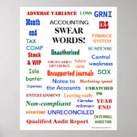 ACCOUNTING SWEAR WORDS Finance Office Humor