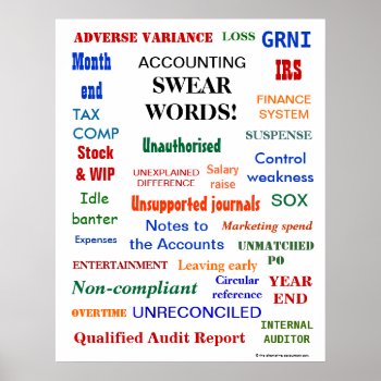 Accounting Swear Words Finance Office Humor Poster by accountingcelebrity at Zazzle