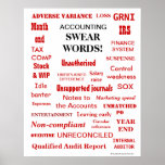 ACCOUNTING SWEAR WORDS ! Rude Black 'n' Red Poster