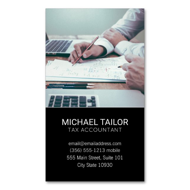 Accounting | Tax Prep Business Card Magnet (Front Vertical)