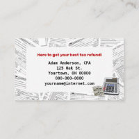 Accounting Tax Service 1040 form Business Card | Zazzle