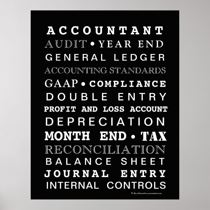 Accounting Terms Financial Words Accountant Office Poster | Zazzle.com