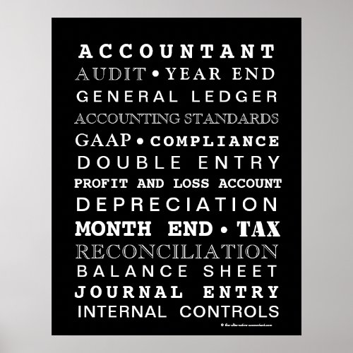 Accounting Terms Financial Words Accountant Office Poster