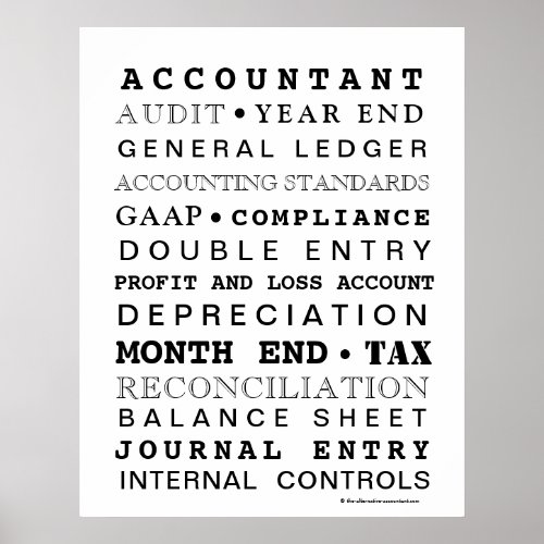 Accounting Terms Language Words Accountant Office Poster