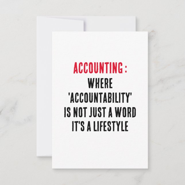Accounting Where 'accountability' is not just a w Thank You Card (Front)