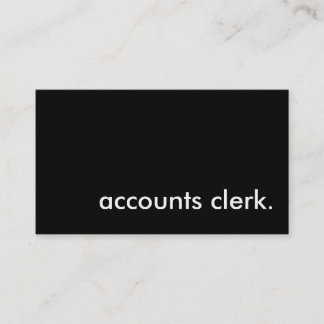 accounts clerk. business card