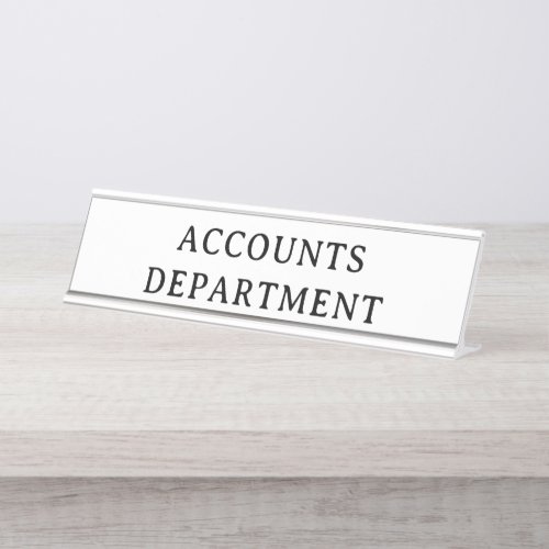 ACCOUNTS DEPARTMENT | Professional Modern Desk Name Plate