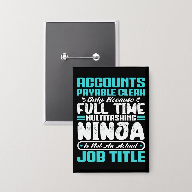 Accounts Payable Clerk Job Title Profession Skills Button (Front/Back)