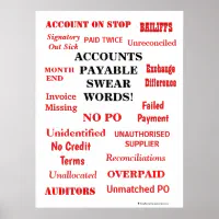 Accounting Swear Words PRINTABLE Accountant Poster Print 