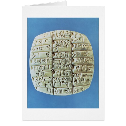 Accounts Table with cuneiform script, c.2400 BC (t Cards (Front)