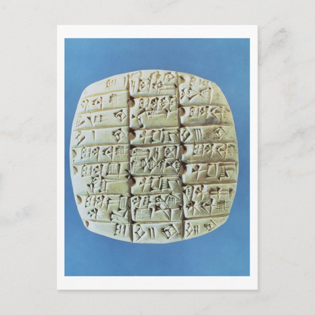 Accounts Table with cuneiform script, c.2400 BC (t Postcard (Front)