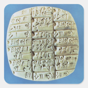 Accounts Table with cuneiform script, c.2400 BC (t Square Sticker