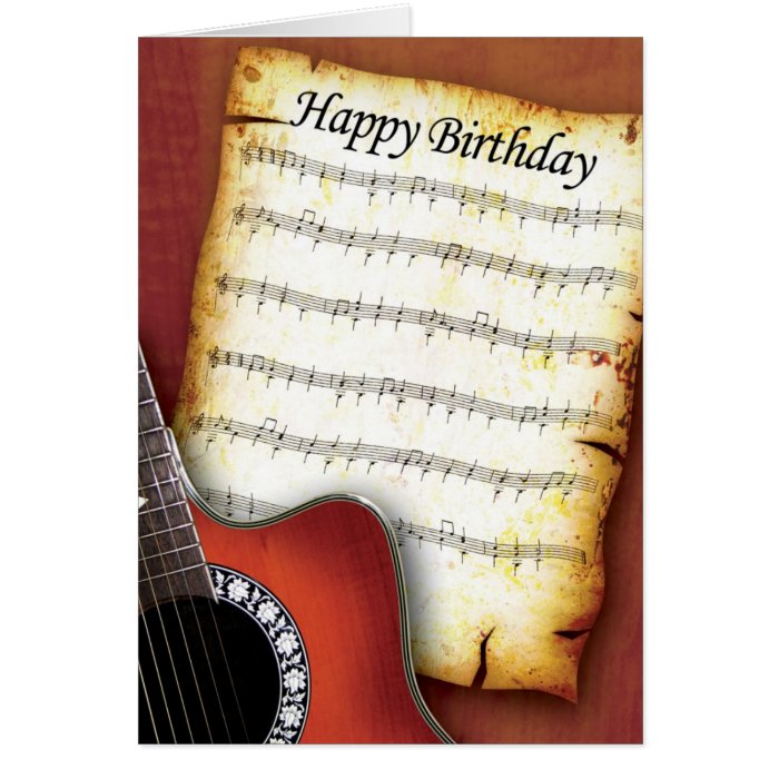 Accoustic Guitar Birthday Greeting Cards