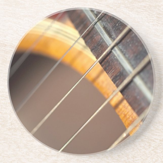 Accoustic Guitar Strings Drink Coaster (Front)