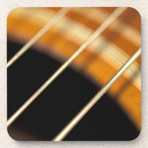 Accoustic Guitar Strings in Motion Drink Coaster