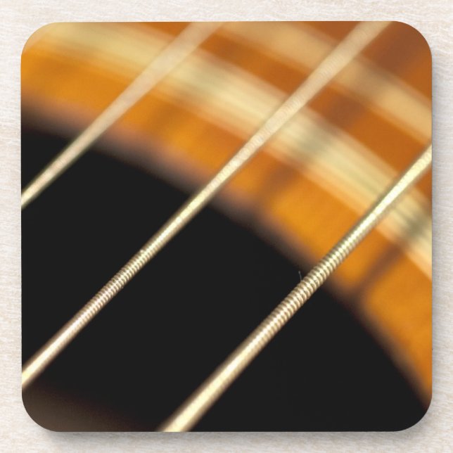 Accoustic Guitar Strings in Motion Drink Coaster (Front)