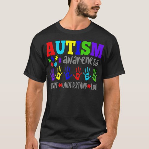 Accpet Understand Love Autism Awareness Month Puzz T_Shirt